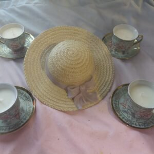 green tea teacup candle