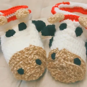 crochet cow slippers
