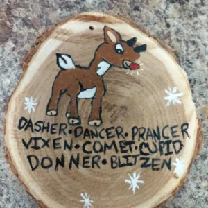 hand painted wood slice holiday ornaments