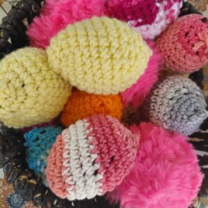 pink piggy lovey security blanket – handmade crochet baby lovey